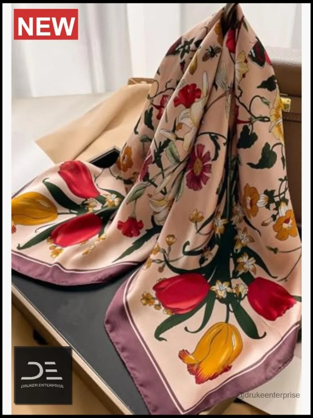 Satin Scarves for Women Square Silk Feeling Head Scarf Bandanas Neck Hair Wrap